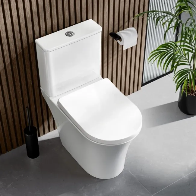 Tucson Rimless Close Coupled Toilet With Soft Close Seat