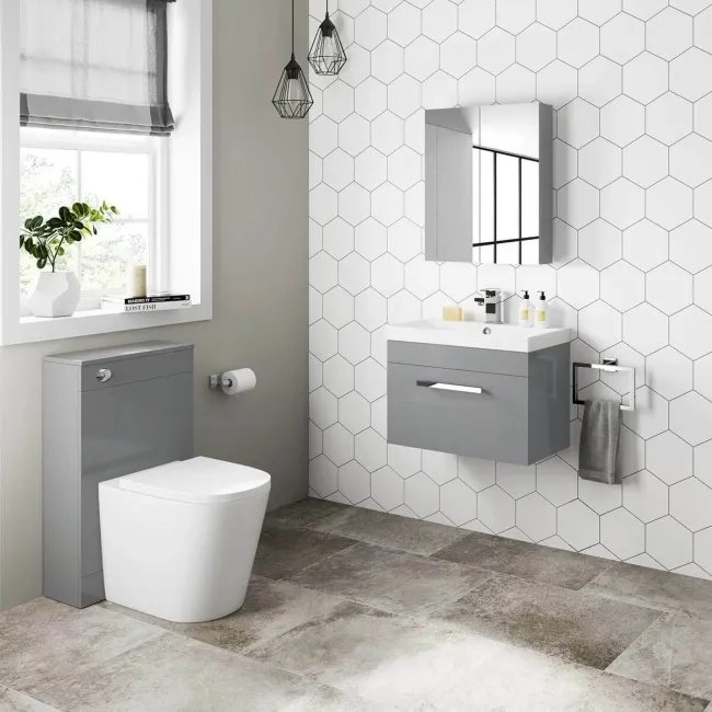 Avon Stone Grey Wall Hung Basin Drawer Vanity 600mm