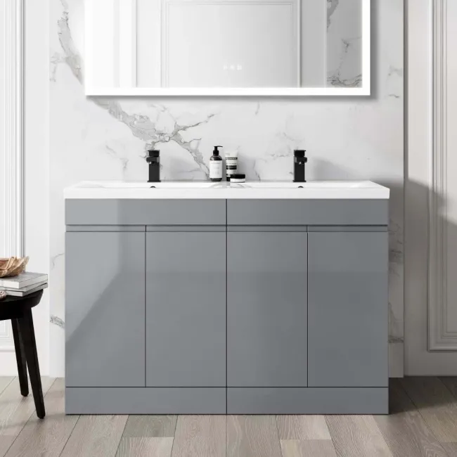 Trent Stone Grey Double Basin Vanity 1200mm