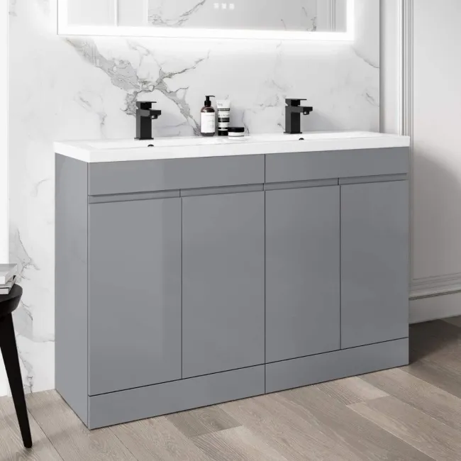 Trent Stone Grey Double Basin Vanity 1200mm