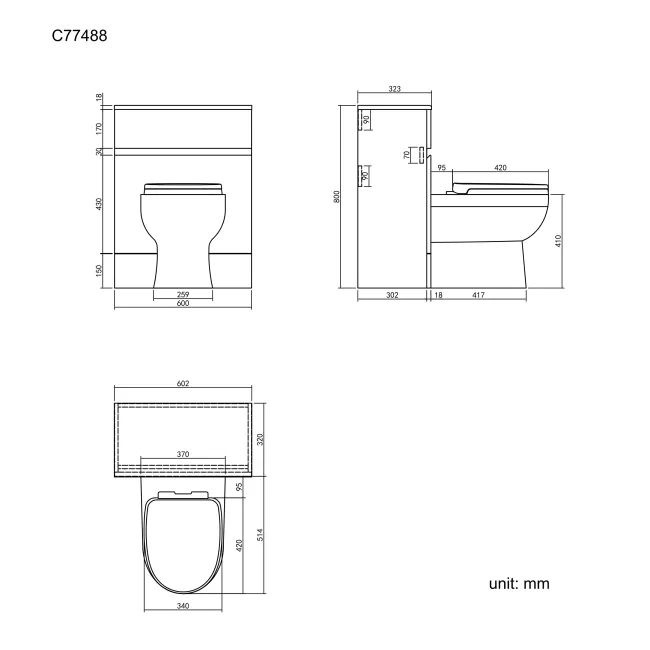 Foster Gloss White Back To Wall Unit and Seattle Toilet