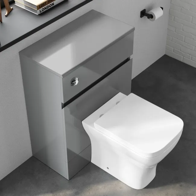 Foster Stone Grey Back To Wall Unit and Atlanta Toilet