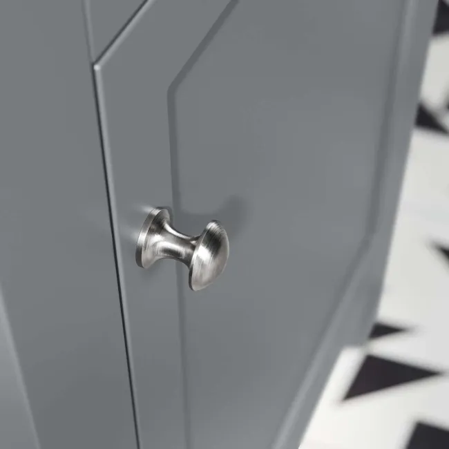 Bermuda Dove Grey Combination Vanity Basin and Hudson Toilet with Wooden Seat 1000mm