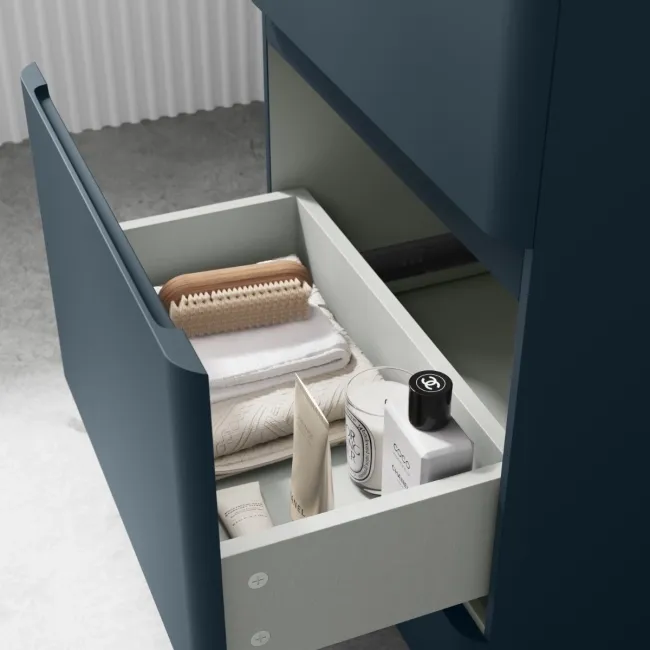 Corsica Inky Blue Slimline Basin Drawer Vanity 500mm