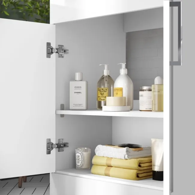 Mersey Gloss White Basin Vanity and Back To Wall Unit 1100mm -Excludes Toilet