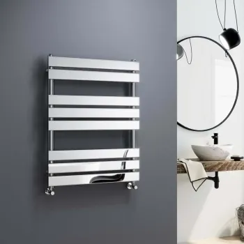 Santorini Chrome Flat Panel Heated Towel Rail 800x600mm