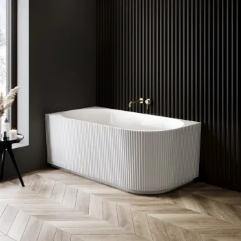 Barnet 1500mm Fluted Curved Corner Bath - Left Handed