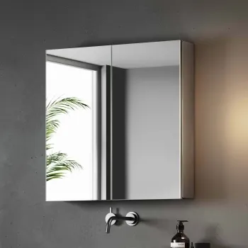 Elena Stainless Steel Mirror Cabinet 600x600mm
