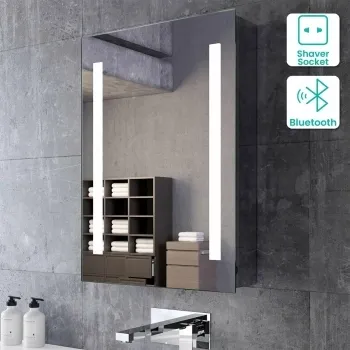 Emielia Illuminated LED Mirror Cabinet With BLUETOOTH Speaker 700x500mm