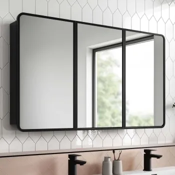 Olivia Black Framed Mirror Cabinet 710x1200mm
