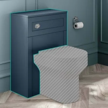 Capri Navy Blue Back To Wall Toilet Unit 500mm