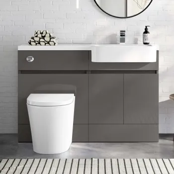 Foster Tungsten Grey Combination Vanity Basin and Boston Toilet 1200mm - Right Handed