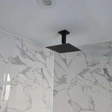 200mm Matt Black Square Stainless Steel Slim Shower Head