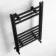Barcelona Matt Black Straight Heated Towel Rail 650x400mm