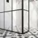 Munich Matt Black Grid Easy Clean 8mm Wet Room Shower Glass Return Panel 250mm