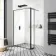 Munich Matt Black Framed 8mm Wet Room Shower Glass 1200mm & 250mm Pivotal Return Panel