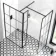 Munich Matt Black Grid 8mm Walk In Shower Enclosure 1100mm & 700mm Glass with Pivotal Return Panel