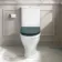 Kansas Traditional Rimless Close Coupled Toilet With Midnight Green Wooden Seat - Brushed Brass Hinges