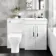 Avon Gloss White Combination Vanity Basin and Atlanta Toilet 1100mm - Right Handed
