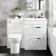 Avon Gloss White Combination Basin Drawer and Aruba Toilet 1100mm - Right Handed