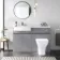 Foster Stone Grey Combination Vanity Basin and Atlanta Toilet 1200mm - Left Handed