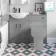 Quartz Stone Grey Basin Vanity and Back To Wall Toilet Unit 1050mm - Black Accents