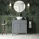 Bermuda Dove Grey Vanity with Round Counter Top Basin 800mm - Brushed Brass Accents