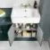 Monaco Midnight Green Basin Vanity and Back To Wall Unit 1500mm (Excludes Pan & Cistern) - Brushed Brass Accents
