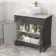 Lucia Graphite Grey Vanity with Marble Top & Round Counter Top Basin 840mm - Brushed Brass Accents