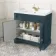Lucia Inky Blue Basin Vanity 830mm - Brushed Brass Accents