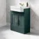 Monaco Midnight Green Traditional Basin Vanity 600mm - Brass Knurled Handles