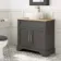 Lucia Graphite Grey Vanity with Oak Effect Top & Oval Counter Top Basin 840mm - Brass Knurled Handles