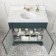 Lucia Inky Blue Vanity with Marble Top & Undermount Basin 830mm - Brass Knurled Handles