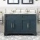 Lucia Inky Blue Double Vanity with Marble Top & Undermount Basins 1200mm - Brass Knurled Handles