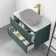 Corsica Midnight Green Wall Hung Drawer Vanity with Marble Top 800mm - Excludes Counter Top Basin