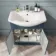 Capri Navy Blue Vanity with Semi Recessed Basin 750mm - Chrome Handles