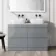 Trent Stone Grey Double Vanity Drawer with Marble Top & Curved Counter Top Basin 1200mm