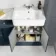 Monaco Inky Blue Combination Vanity Basin with Marble Top 1500mm (Excludes Pan & Cistern)