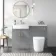 Harper Stone Grey Combination Vanity Basin and Boston Toilet 1200mm - Brushed Brass Accents - Left Handed