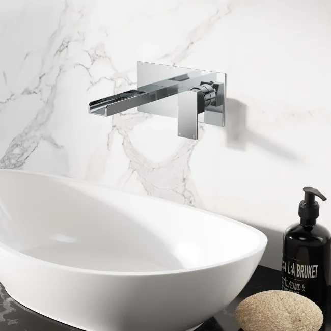 Avon Chrome Waterfall Wall Mounted Basin Mixer Tap