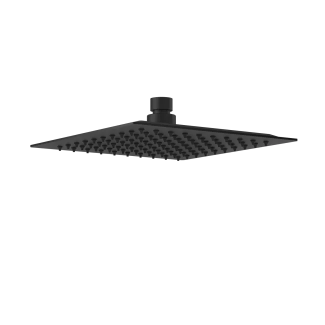 200mm Matt Black Square Stainless Steel Slim Shower Head