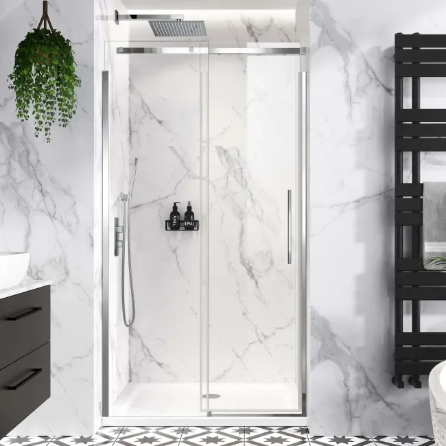 Stockholm Easy Clean 8mm Frameless Sliding Shower Door 1000mm