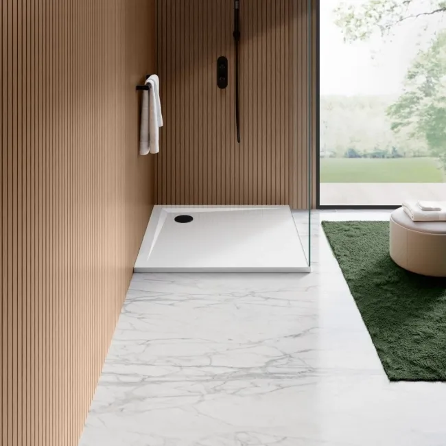 Sydney Low Profile Square Gloss White Stone Shower Tray 900x900mm