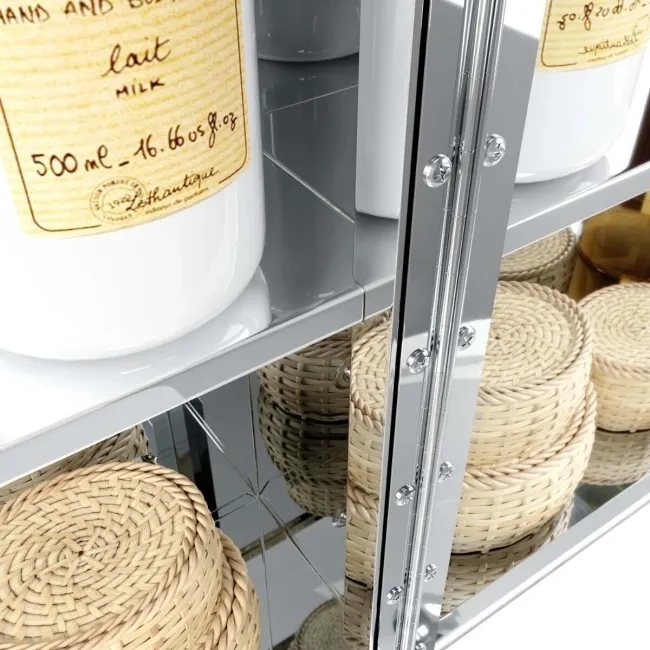 Emielia Illuminated LED Mirror Cabinet 600x600mm