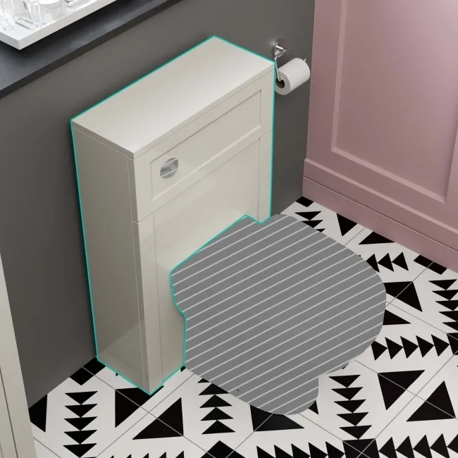 Chalk White Slimline Back To Wall Toilet Unit 500mm