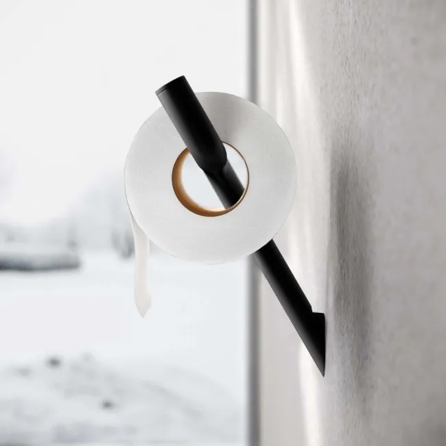 Freya Matt Black Toilet Roll Holder