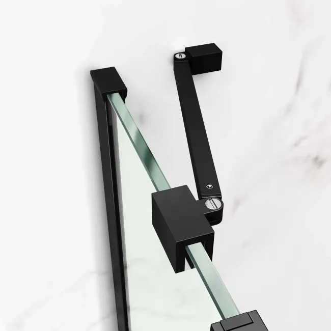 Vienna Matt Black Easy Clean 8mm Hinged Shower Enclosure 800x800mm