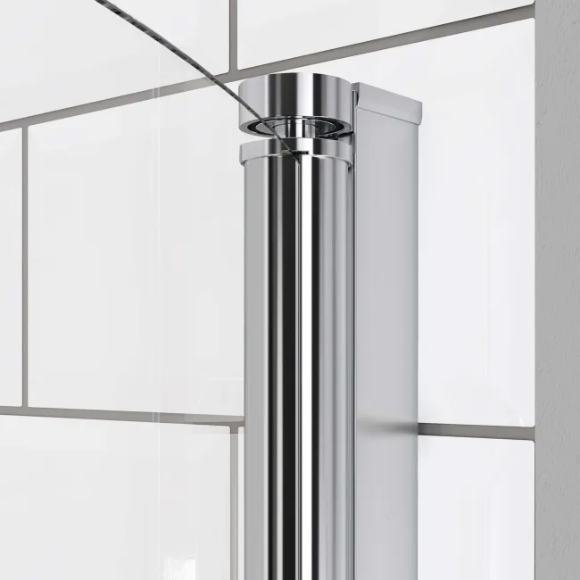 P Shaped 1500 Shower Bath with Front Panel & 6mm Easy Clean Screen with Rail - Right Handed