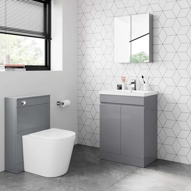 Trent Stone Grey Basin Vanity 600mm