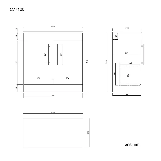 Avon Gloss White Cabinet 800mm - Excludes Counter Top Basin